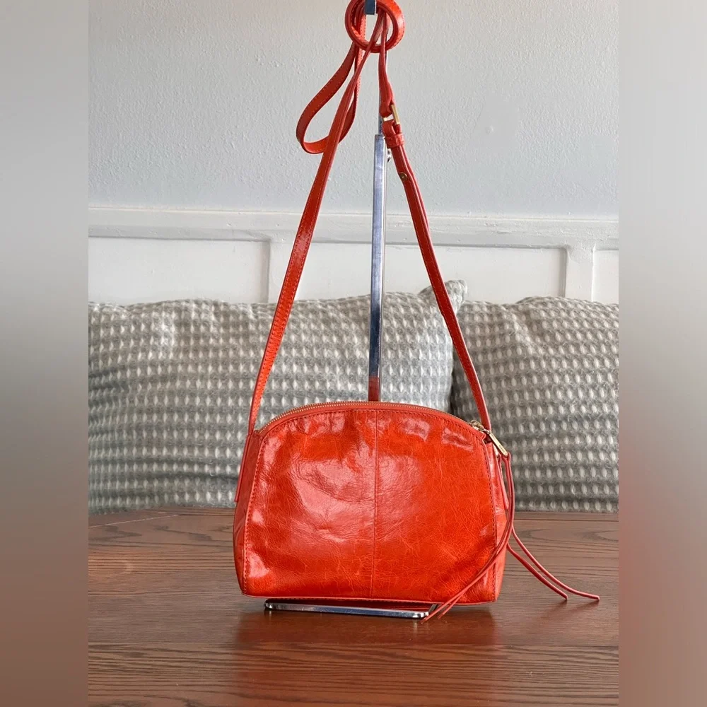HOBO Orange Red Leather Crossbody Bag - Picture 2 of 8
